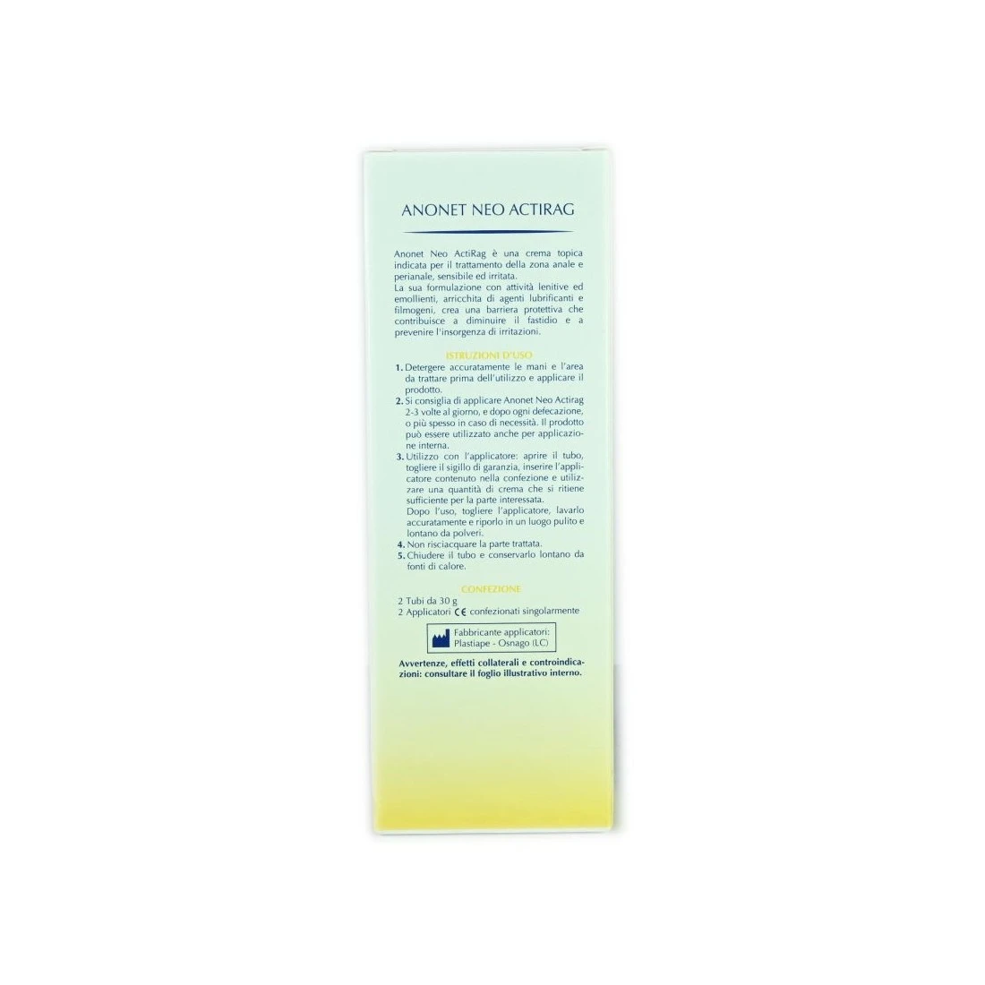 Anonet Neo ActiRag 2 X 30 Gr Crema Topica Per Ragadi Anali 4 Anonet Neo ActiRag 2 X 30 Gr Crema Topica Per Ragadi Anali - immagine 2