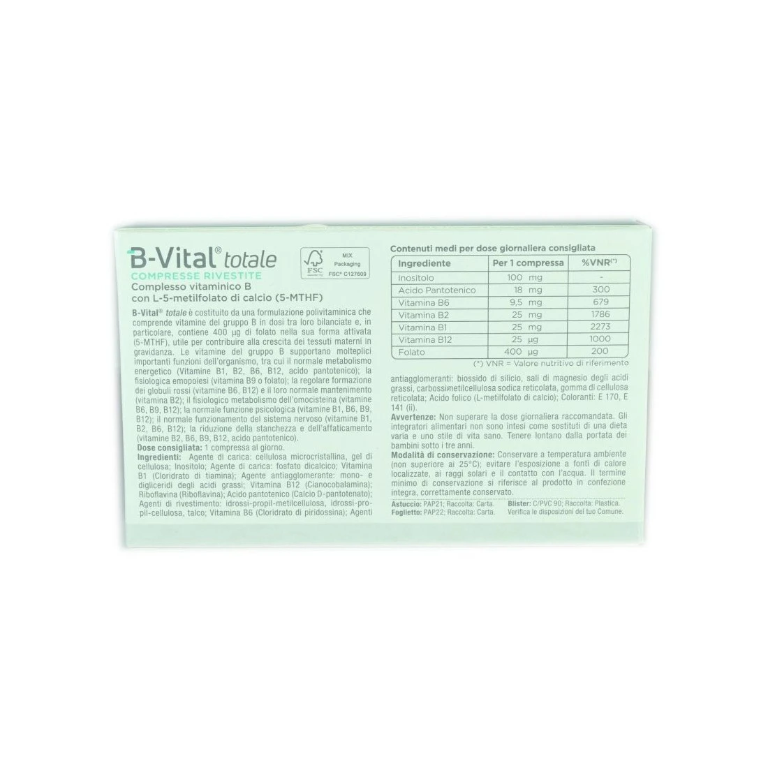 B-Vital Totale 30 Compresse Rivestite Integratore Vitamina B 4 B-Vital Totale 30 Compresse Rivestite Integratore Vitamina B - immagine 2