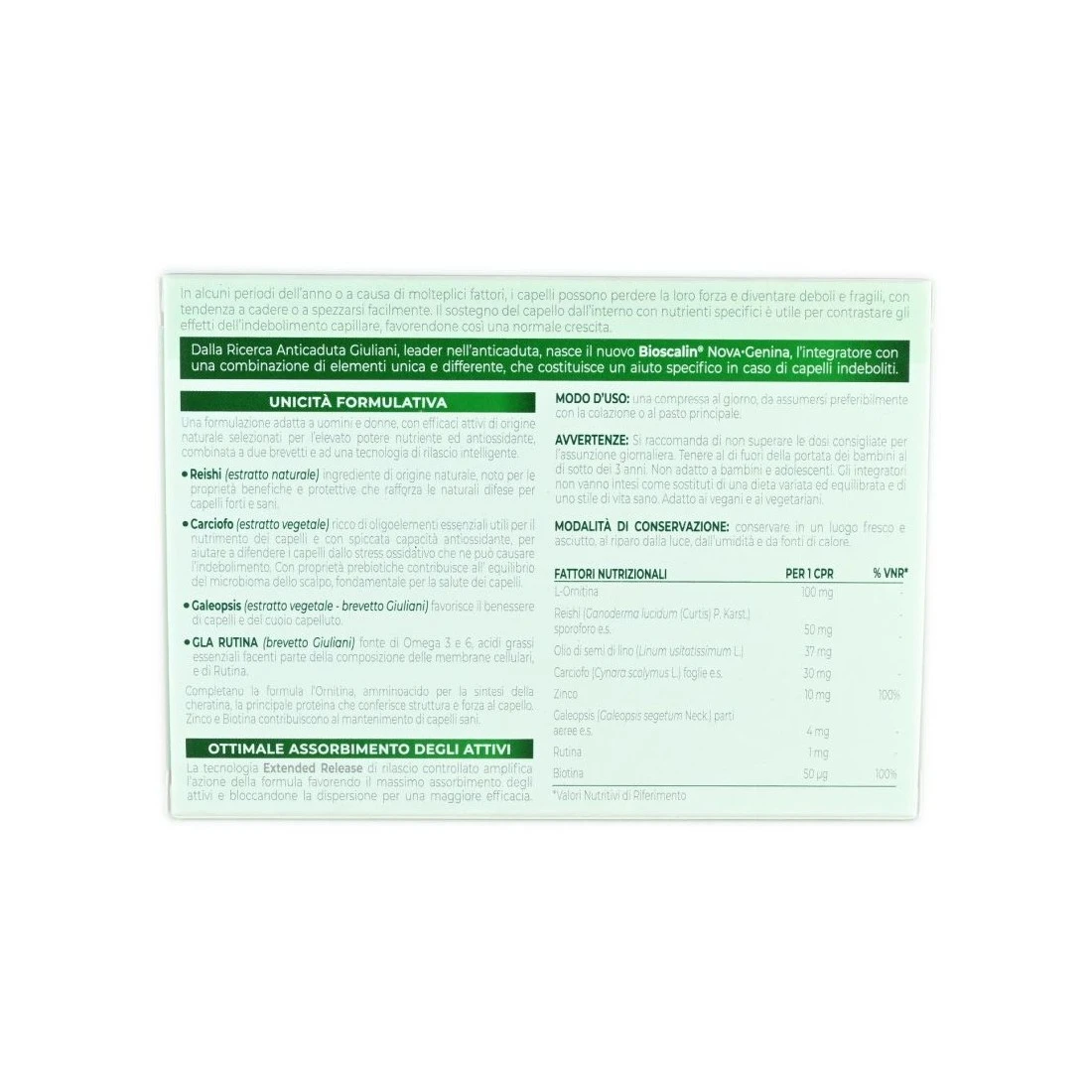 GIULIANI Bioscalin Nova Genina 30 Compresse Integratore Alimentare 4 GIULIANI Bioscalin Nova Genina 30 Compresse Integratore Alimentare - immagine 2