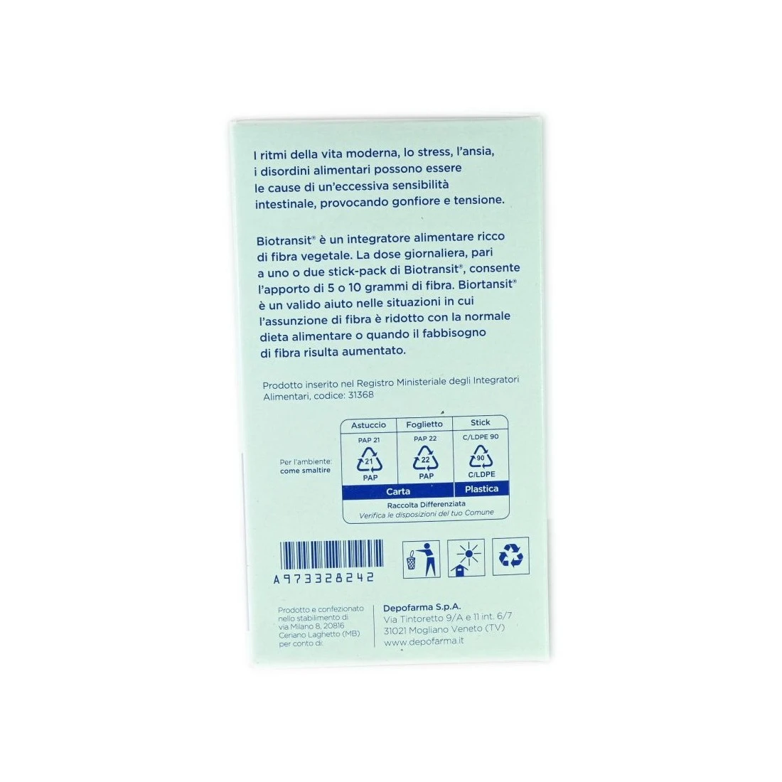 Biotransit 15 Stick Integratore Alimentare Ricco Di Fibra 5 Biotransit 15 Stick Integratore Alimentare Ricco Di Fibra - immagine 3