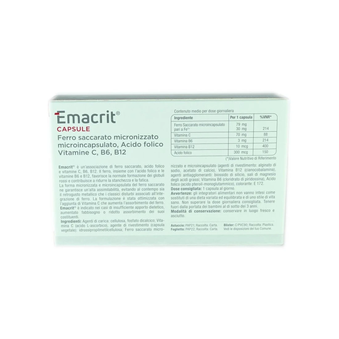 Emacrit 30 Capsule Integratore Alimentare Tonico 4 Emacrit 30 Capsule Integratore Alimentare Tonico - immagine 2