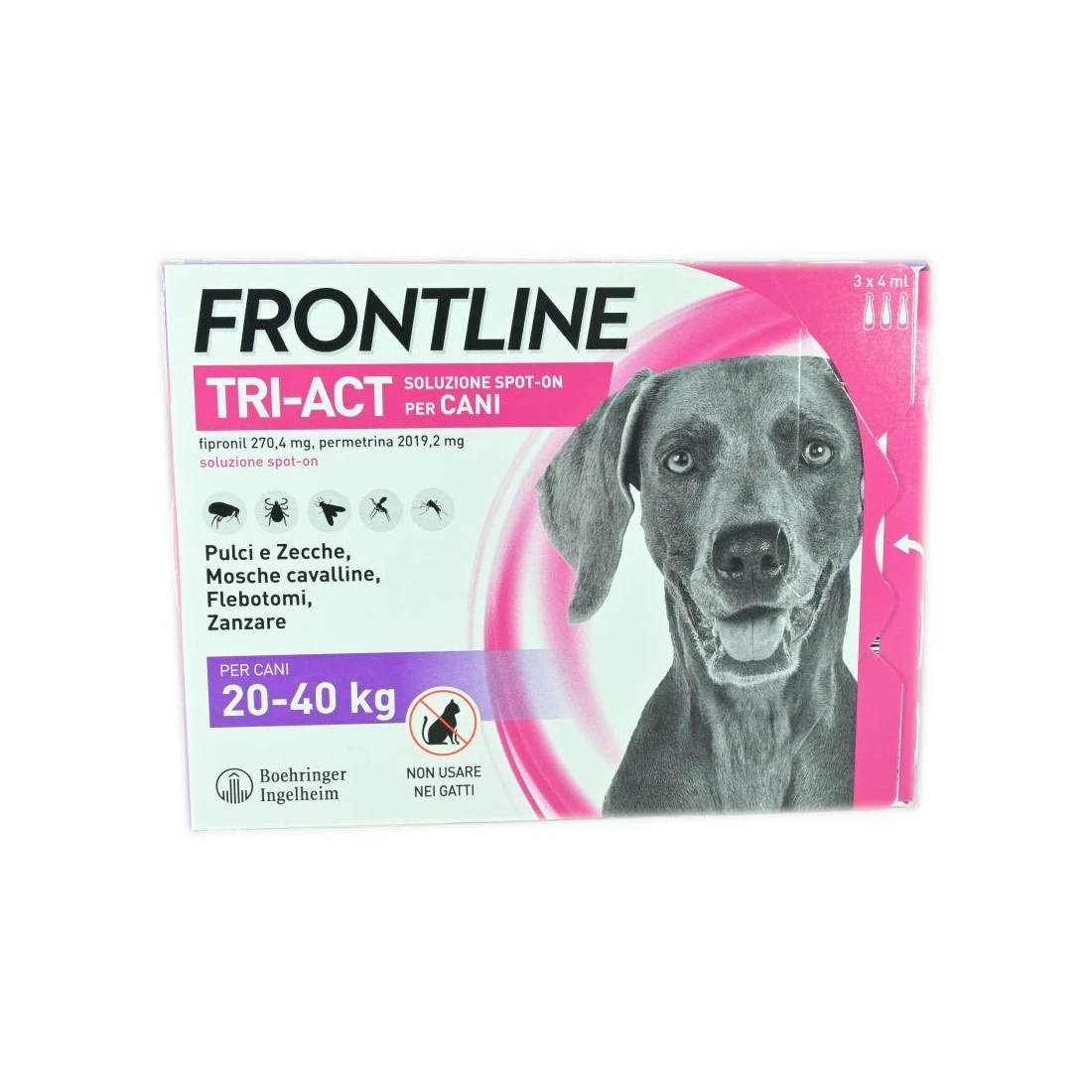 Frontline Tri-act Antiparassitario Cani Da 20 A 40 Kg 3 Pipette Da 4ml 3 Frontline Tri-act Antiparassitario Cani Da 20 A 40 Kg 3 Pipette Da 4ml