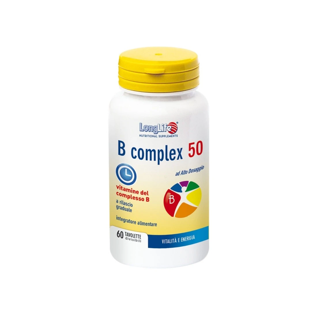 Longlife Long Life B Complex 50 Integratore Di Vitamine B 60 Compresse 3 Longlife Long Life B Complex 50 Integratore Di Vitamine B 60 Compresse