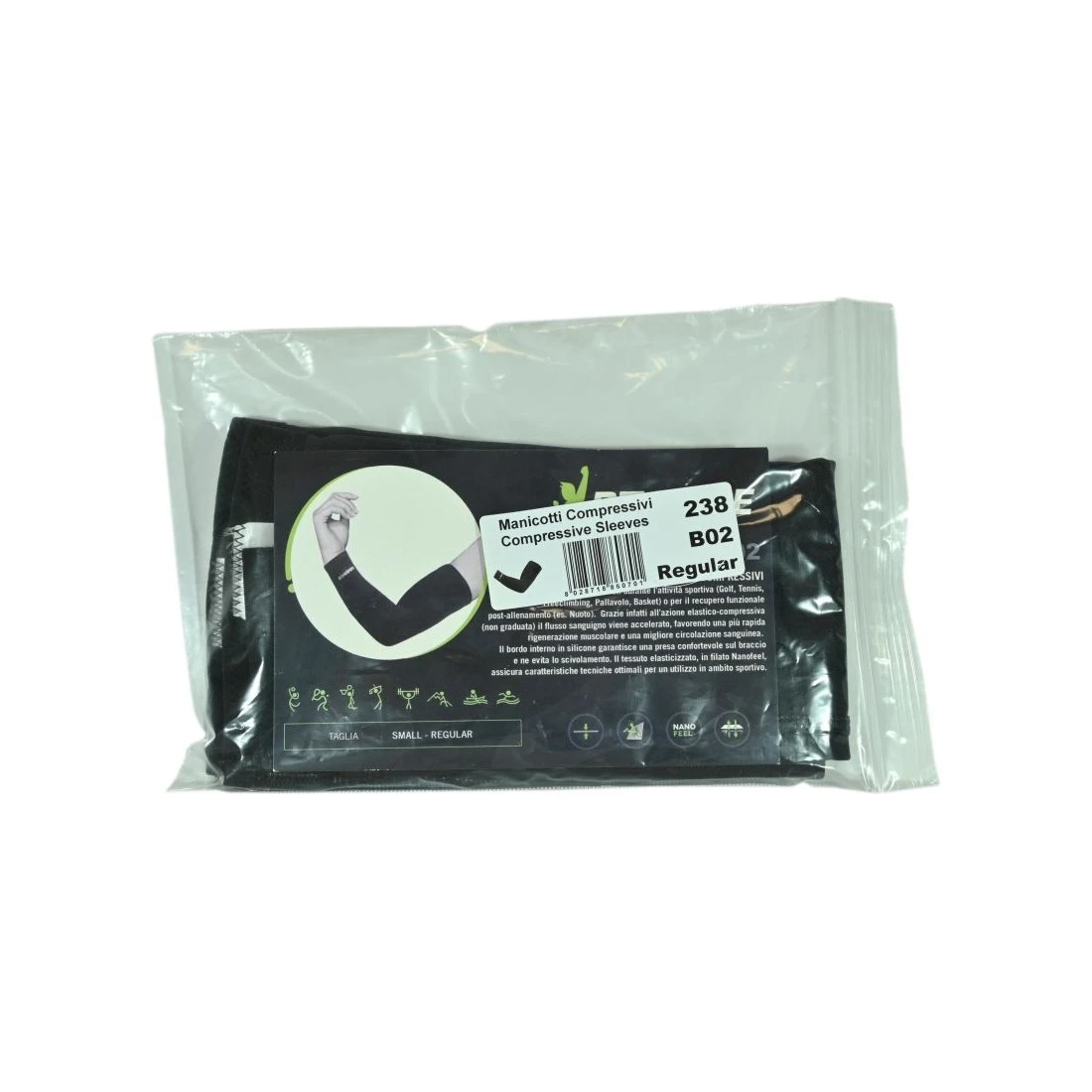 Manicotti Compressivi Taglia Regular Nero Pavis 3 Manicotti Compressivi Taglia Regular Nero Pavis