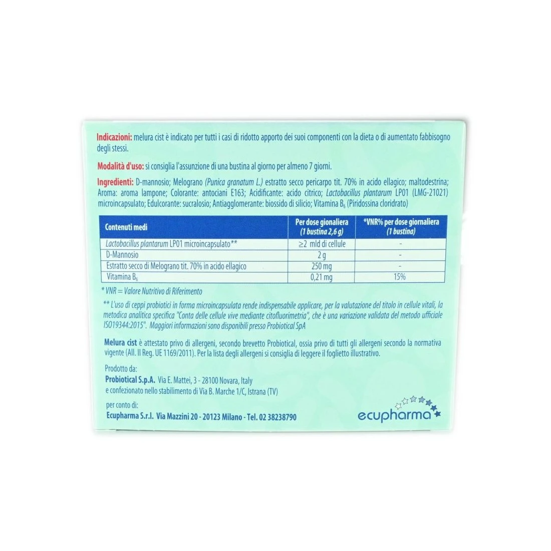 Melura Cist 10 Bustine Integratore Per La Cistite 5 Melura Cist 10 Bustine Integratore Per La Cistite - immagine 3