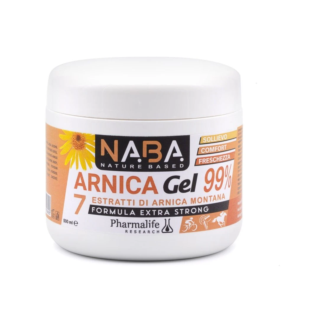 NA.BA. Arnica Gel 99% Formula Extra Strong Confezione Da 500 Ml 3 NA.BA. Arnica Gel 99% Formula Extra Strong Confezione Da 500 Ml