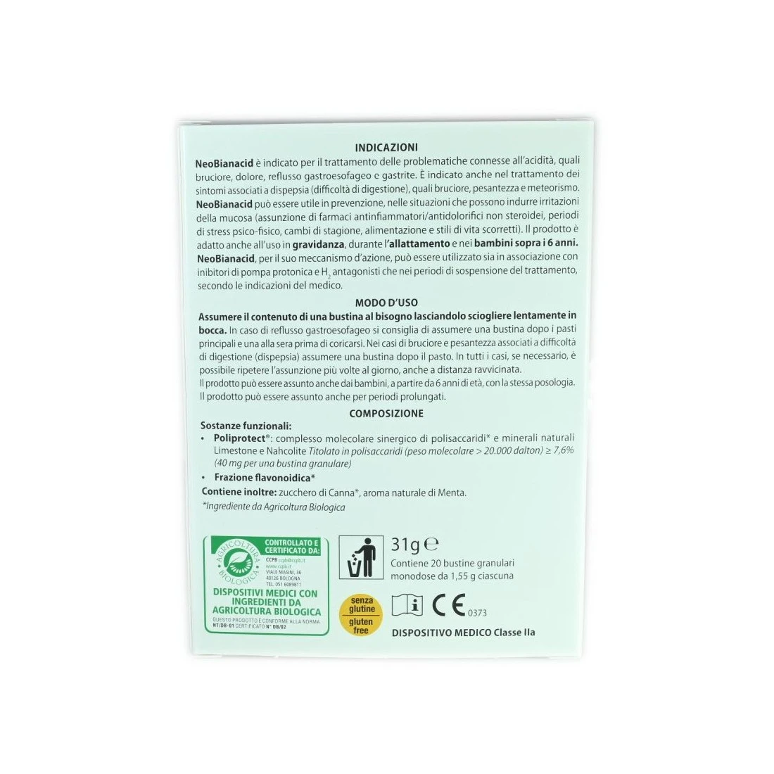 Aboca NeoBianacid 20 Bustine Contrasta Il Bruciore Protegge La Mucosa 4 Aboca NeoBianacid 20 Bustine Contrasta Il Bruciore Protegge La Mucosa - immagine 2