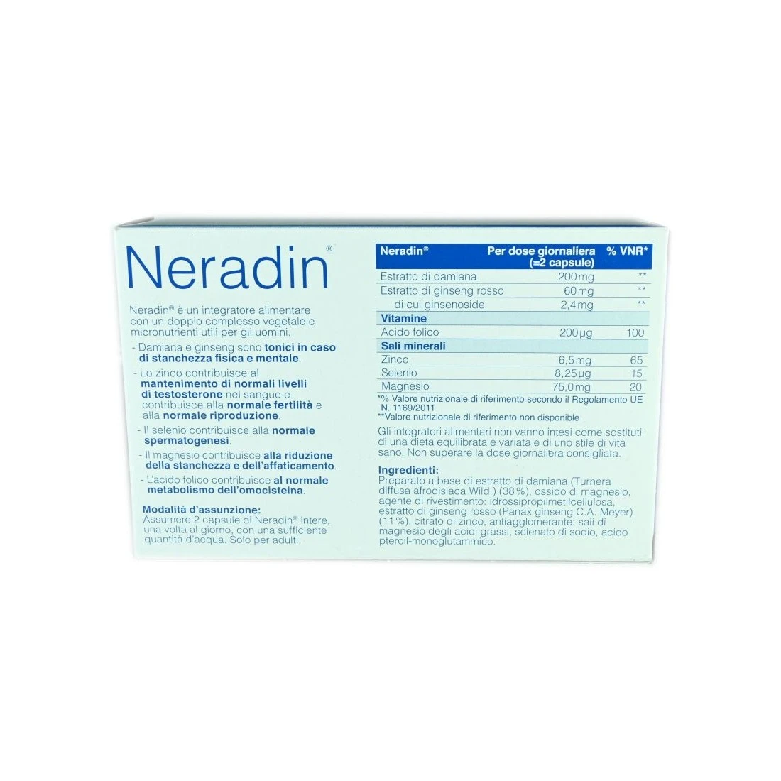 Neradin Integratore Vitalità Maschile 56 Capsule 4 Neradin Integratore Vitalità Maschile 56 Capsule - immagine 2