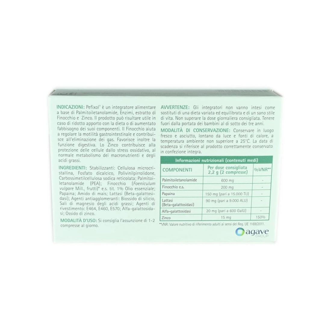 Agave Pefixol 20 Compresse Finocchio Per Le Funzionalità Digestive 4 Agave Pefixol 20 Compresse Finocchio Per Le Funzionalità Digestive - immagine 2