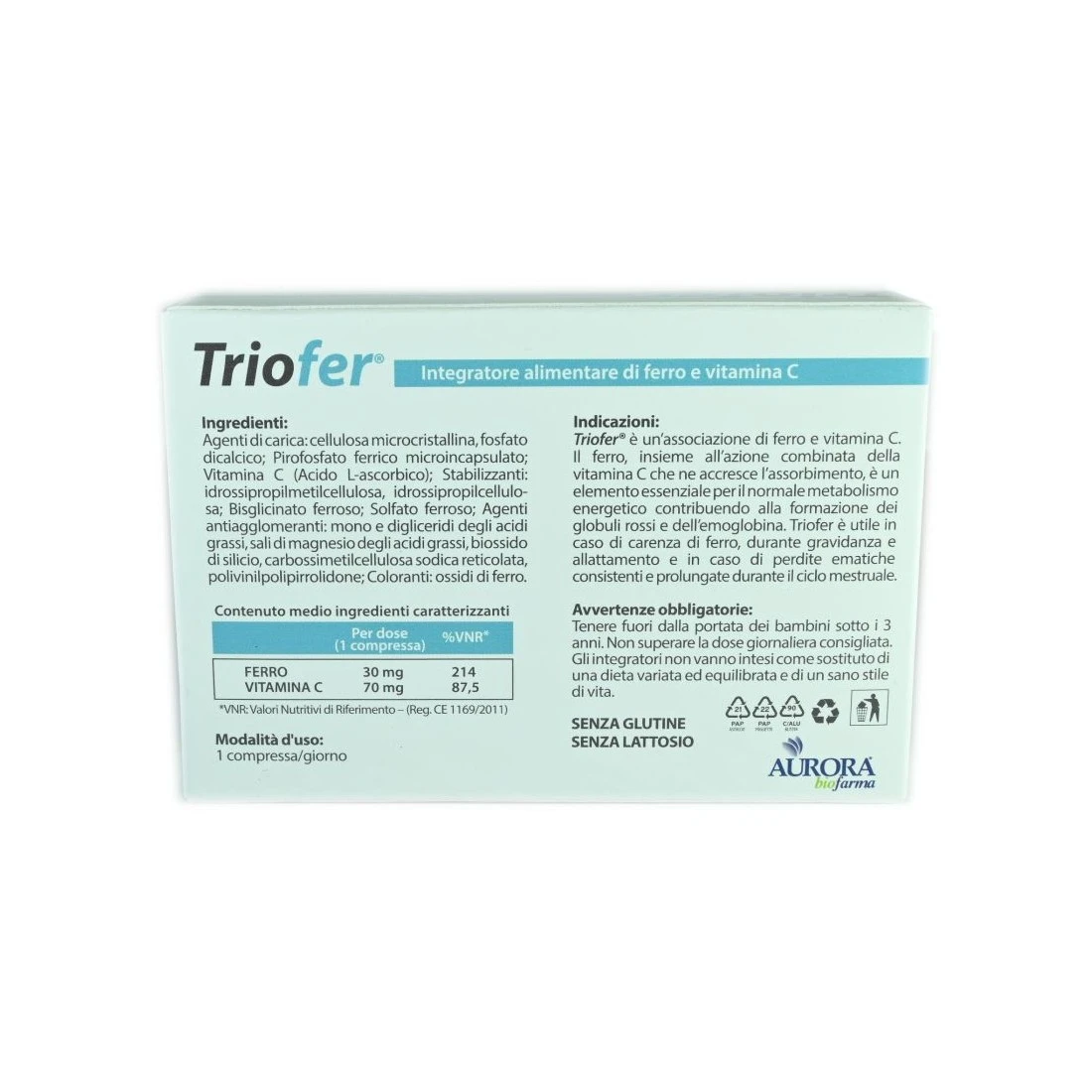 Triofer 30 Compresse Integratore Di Ferro E Vitamina C 4 Triofer 30 Compresse Integratore Di Ferro E Vitamina C - immagine 2
